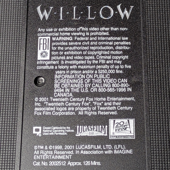 Willow VHS Tape French Version Digitally Remastered -Val kilmer - Picture 6 of 6